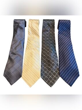 Perry Ellis Portfolio Bill Blass Tasso Elba Men’s 100% Silk Tie Lot of 4